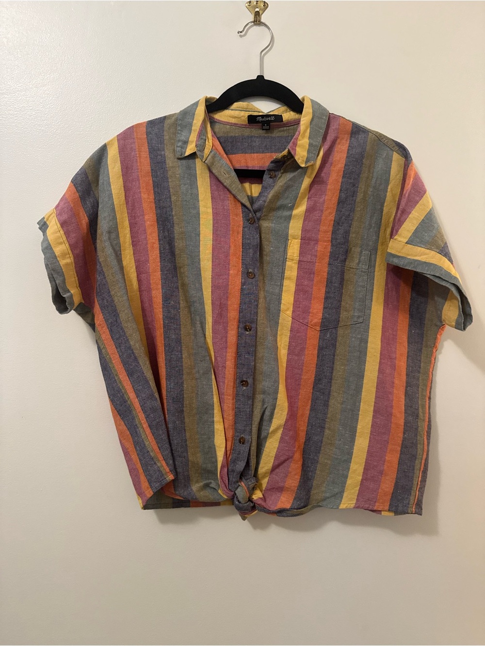 Madewell Striped Button-Front Camp Shirt - Multicolor
